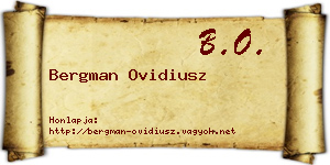 Bergman Ovidiusz névjegykártya